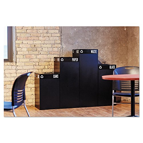 Image of Safco 2981BL Public Square Recycling Receptacle Base, 25-Gallon, (Top Sold Separately), Black