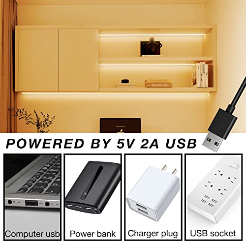 Daybetter Cob Led Strip,6.56Ft/2M 3000K Warm White Led Light Strip,Usb Powered 5V Flexible Led Strip Lights, 640Leds Cri 90+Bright Led Strip Lights For Tv,Bedroom, Kitchen,Diy Home Decoration #TOP3