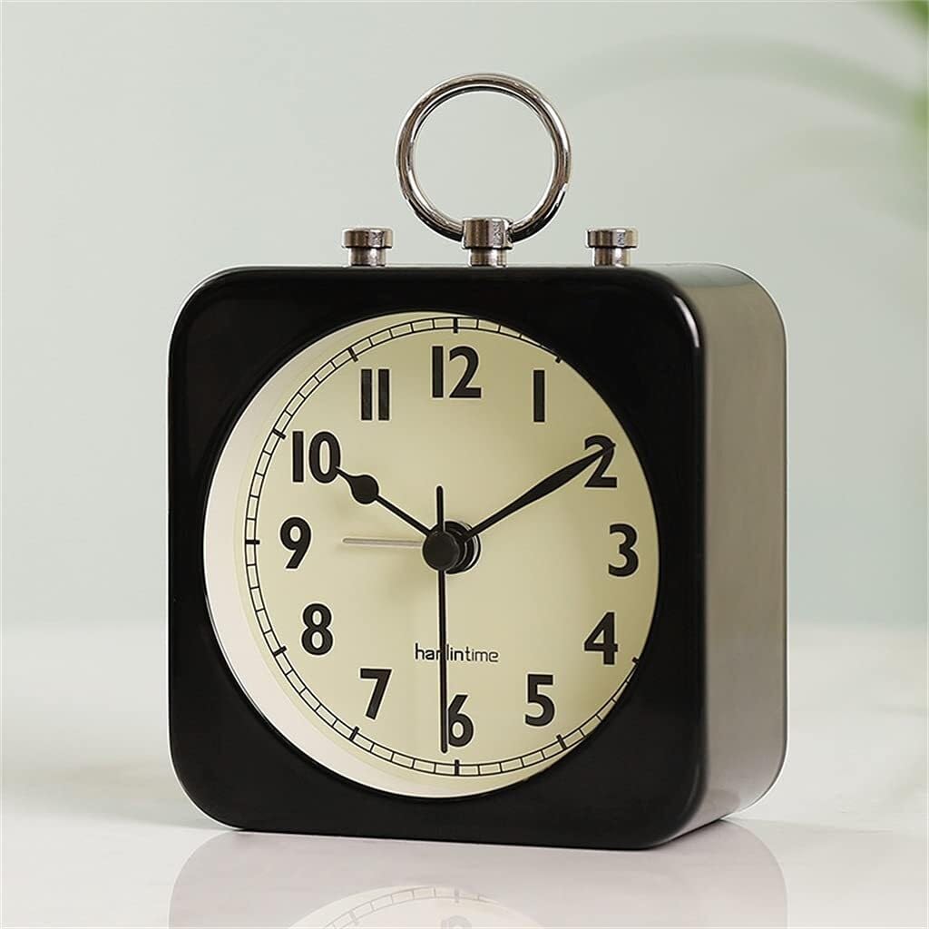 Compact Square Alarm Clock for Bedside Travel and Office Silent Mute Desktop Clock Small Lightweight for Home and