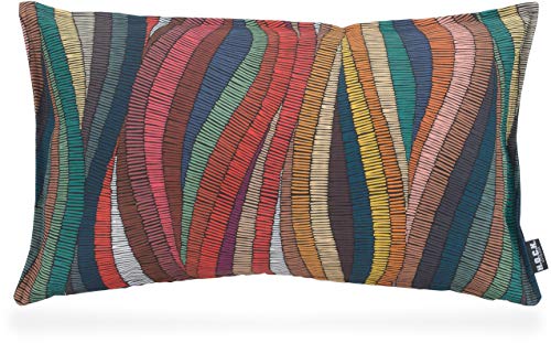 H.O.C.K. Peggy Multicolour Outdoor Kissen inkl. Füllung und Sitzkissen mit Biese bunt Design wasserabweisend/lichtecht (6-7) für den Garten (50x30cm, bunt Design)