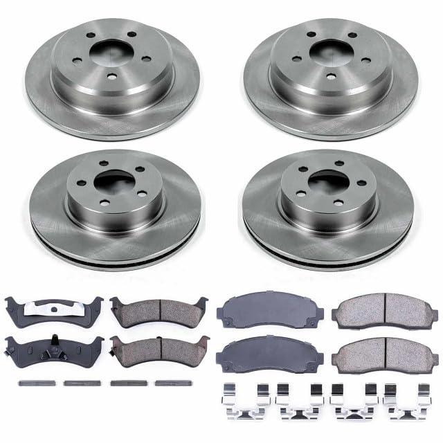 Image of PowerStop Front and Rear Brake Kit for Ford Explorer Sport 2001-02 - Z17 Ceramic Brake Pads & Disc Rotors Replacement, KOE4357