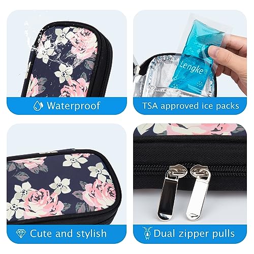 Image of YOUSHARES Insulin Cooler Travel Case - Portable Refrigerated Medicine Case for Insulin Pen, Medication and Diabetic Supplies with 2 TSA Approved Ice Pack
