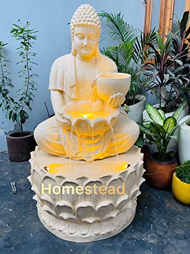 Image of Homestead Decore Solution Bowl Buddha Water Fountain for Home Decor & Living Room | Big Water Fountain for Offices & Home Decoration | Buddha Water Fountain Big Size