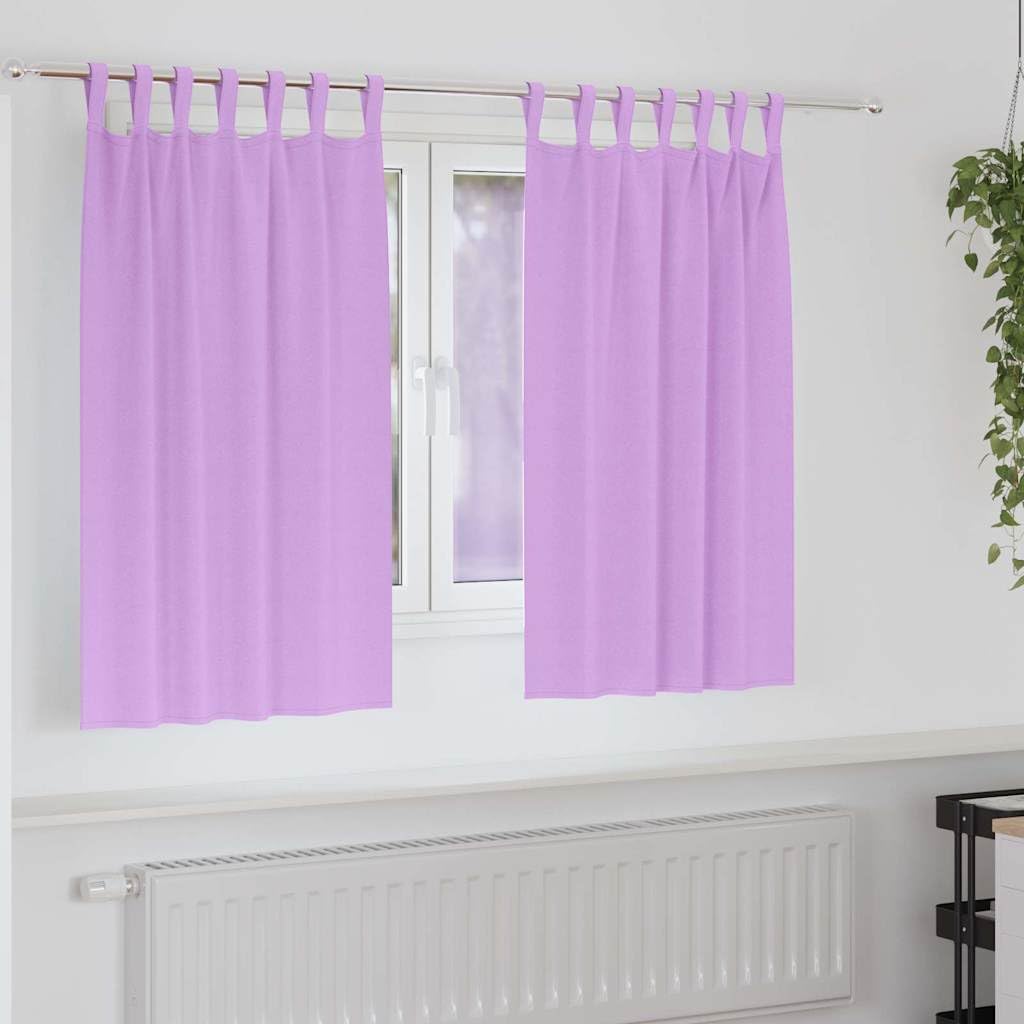 Verdunkelungsvorhänge mit Ringen 2 Stück Lila 140 x 140 cm Polyester, Blickdichte Vorhänge Wohnzimmer und Schlafzimmer, Waschbare Thermovorhänge mit Ösen, Schlaufenschal für Gardinen