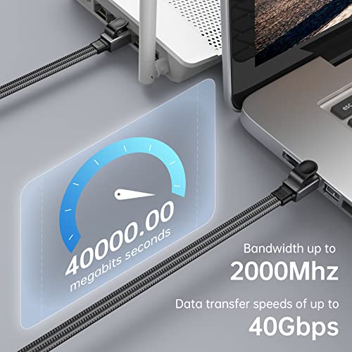 Cat 8 Ethernet Cable 25Ft, 26Awg Nylon Braided 40Gbps 2000Mhz High Speed Heavy Duty Cat8 Internet Lan Patch Cord, Rj45 Flat Network Cord Shielded In Wall, Indoor&Outdoor For Modem, Router, Gaming, Pc #TOP5