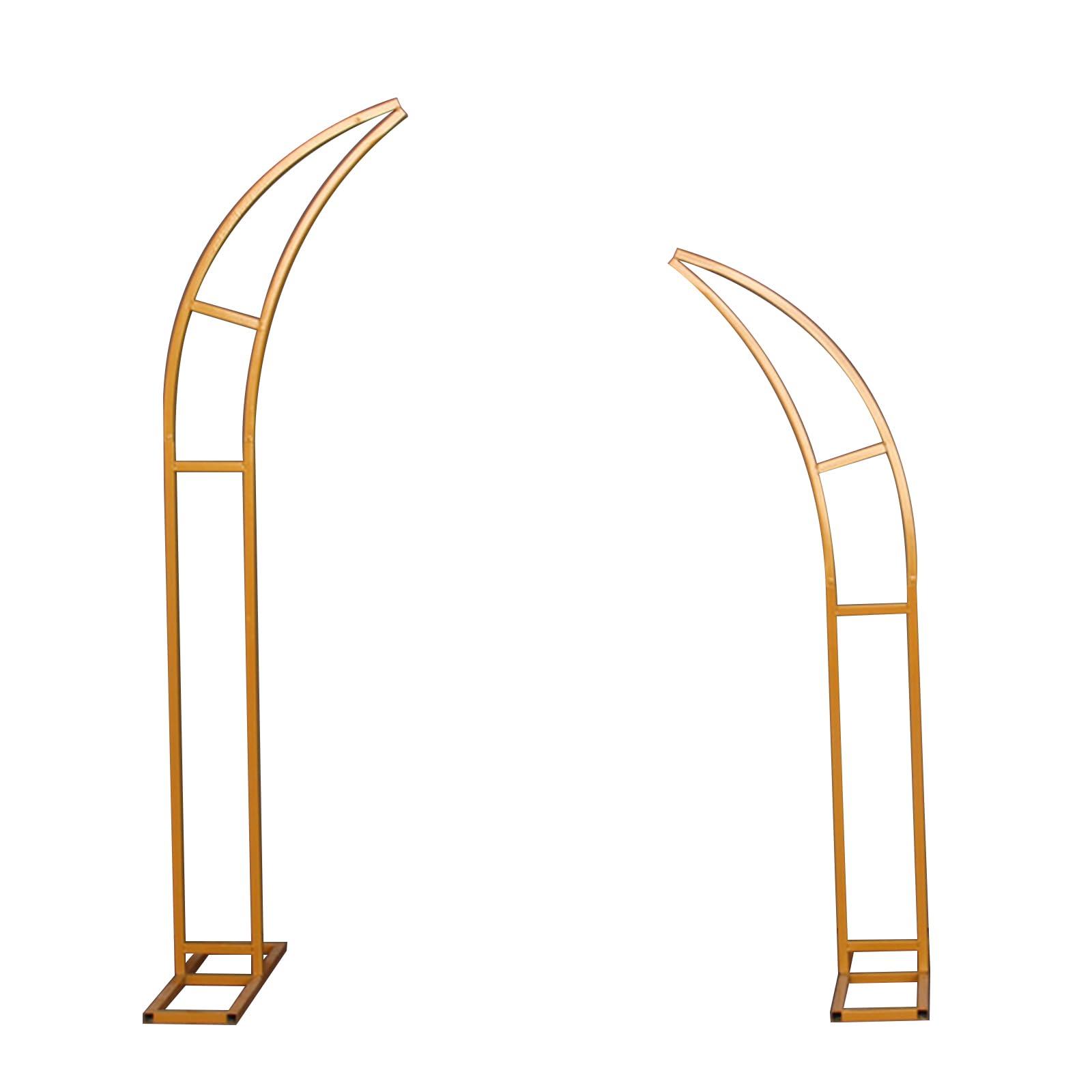 curved metal wedding arch stand, garden arch flower stand outdoor indoor use for wedding ceremony birthday anniversary floral stand background decoration 8.2ft and 6.9ft (gold)