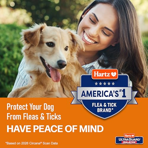 Image of Hartz UltraGuard Dual Action Topical Flea & Tick Treatment for Dogs and Puppies - 31-60lbs, 3 Monthly Treatments