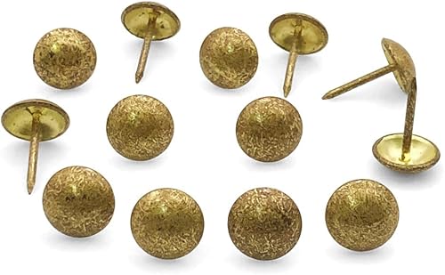 Let's Decorate 200 tachuelas de tapicería D11mm0.43 pulgadas de color dorado antiguo, tachuelas decorativas para sofá, tachuelas metálicas para el