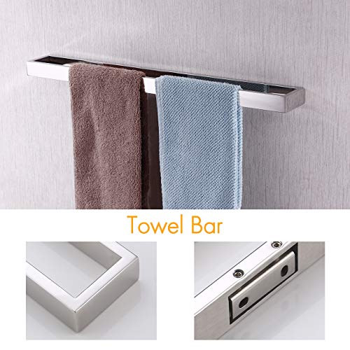 Kes Bathroom Accessories Set 4-Piece Including Towel Bar Toilet Paper Holder Towel Ring Robe Hook Rustproof Wall Mount Sus 304 Stainless Steel Polished Finish, La2300-42 #TOP2