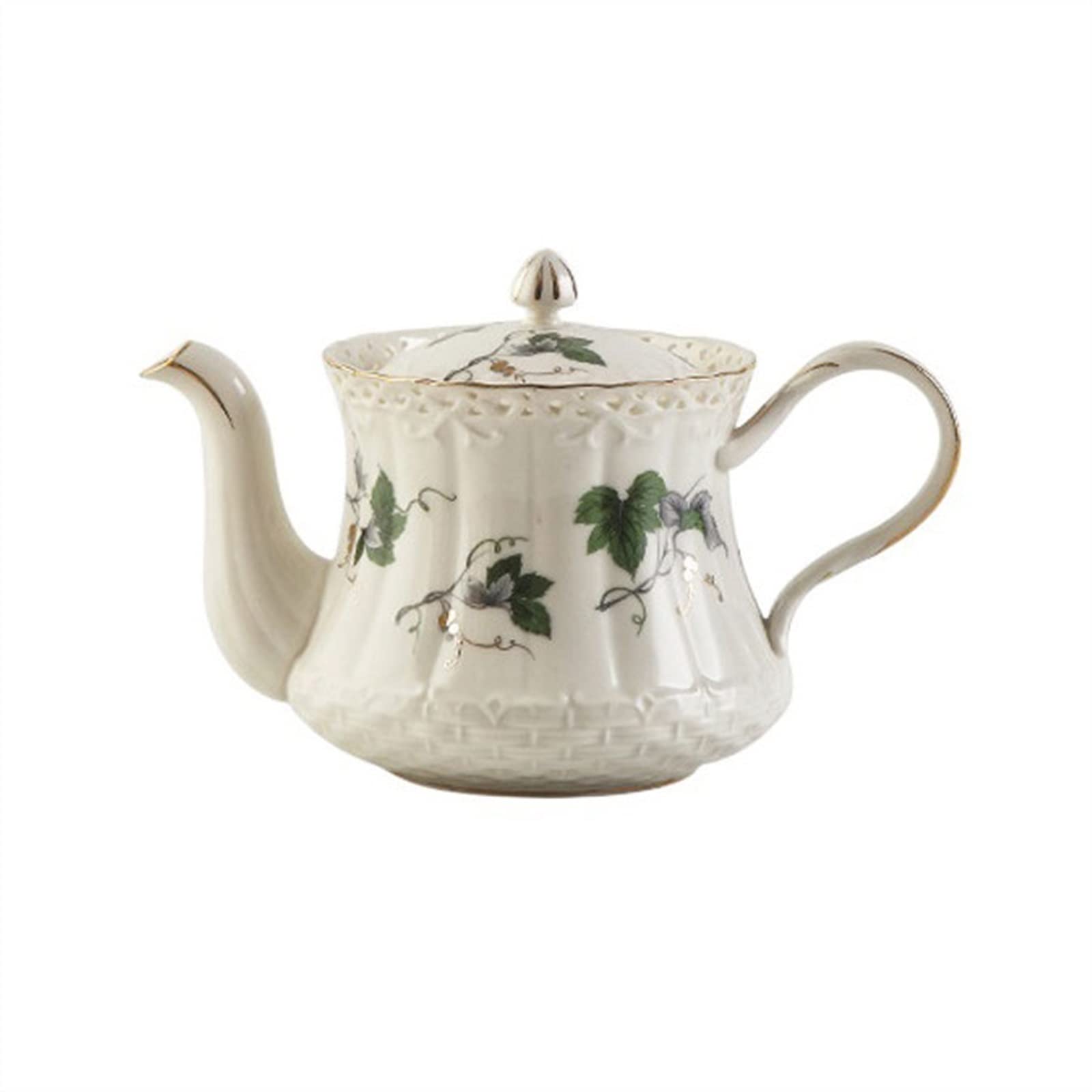 Tetera de cerámica 850 ml con diseño hueco dorado exquisito fabricante de té