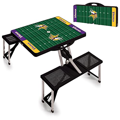 Image of Picnic TIME NFL Football Field Folding Picnic Table, Camping Table, Outdoor Table with Umbrella Hole