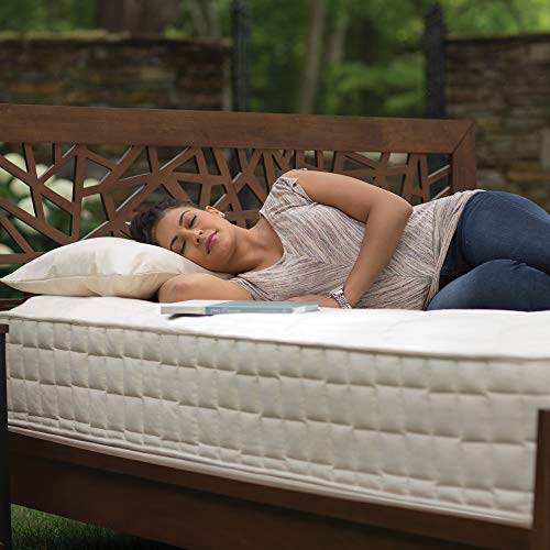 Image of Naturepedic Serenade Organic Mattress - Cushion Firm Queen Hybrid Mattress with Encased Coils for Comfort and Pressure Relieving Natural Latex - Naturally Cooling & Breathable
