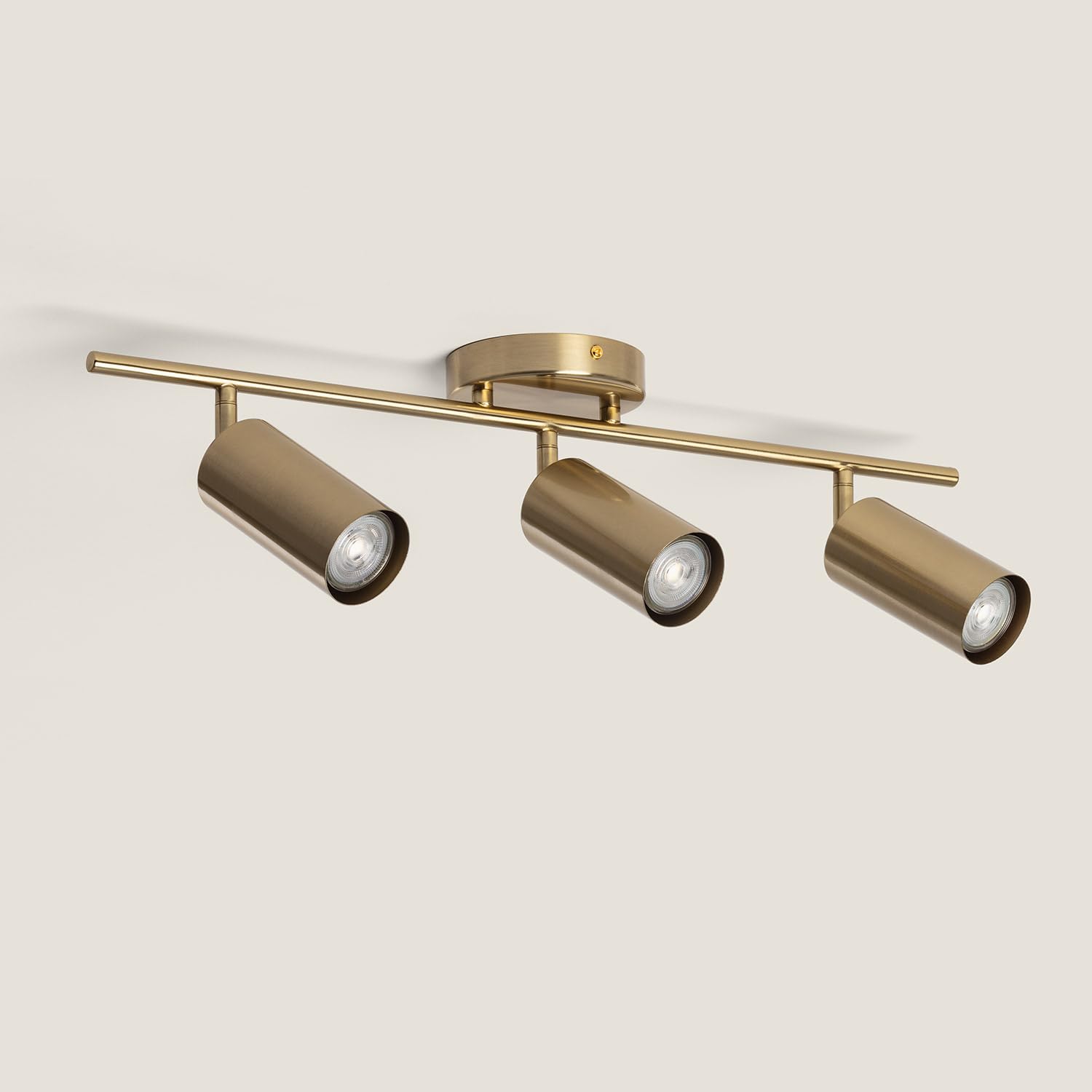 LEDKIA Lámpara de Techo Metal Dariel 3 Focos Dorado | 3 Focos Orientables | Diseño Moderno y Minimalista | Compatible con Bombillas de Bajo Consumo