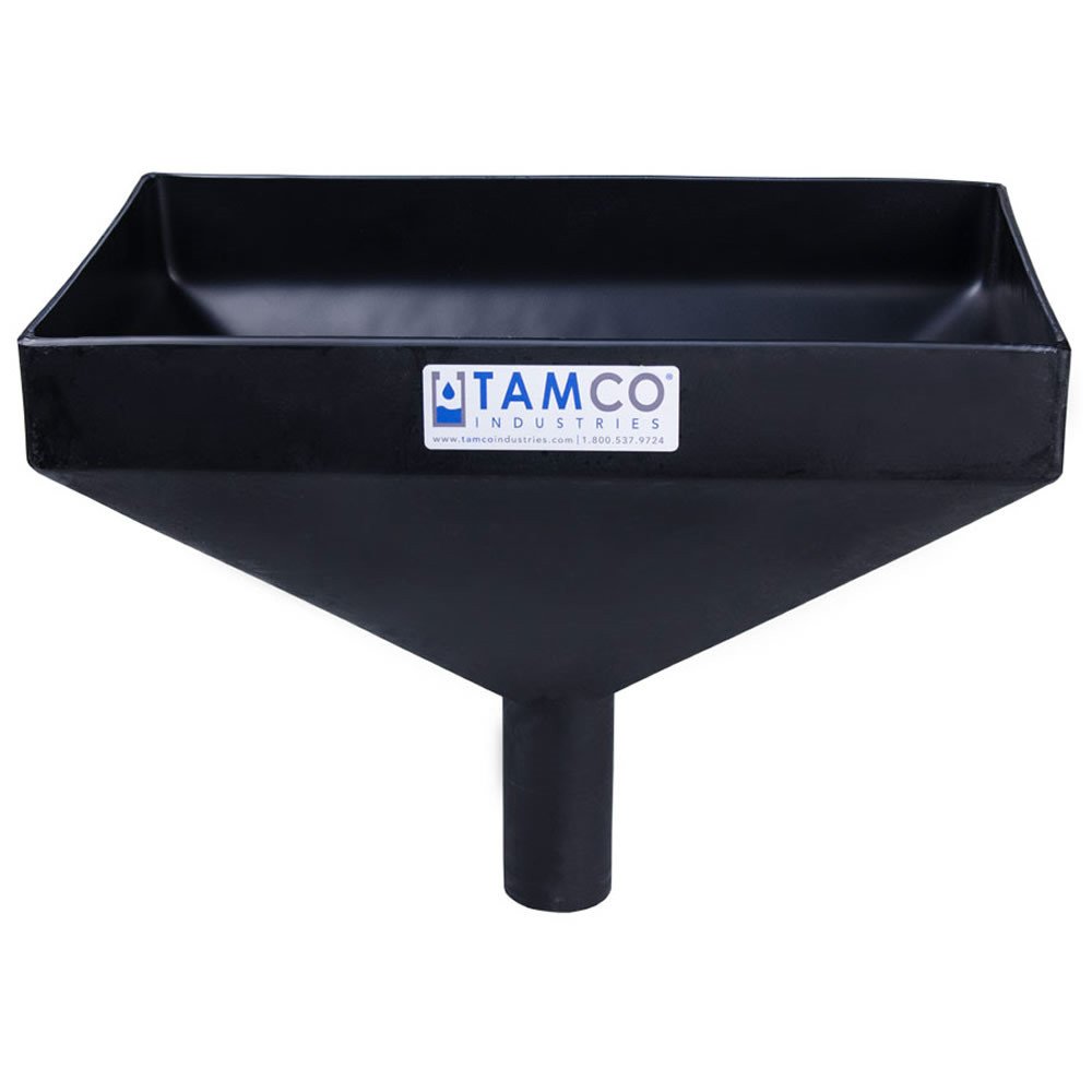 12inch x 8inch Rectangular Black Tamco Funnel with 1-1/2inch OD Center Spout