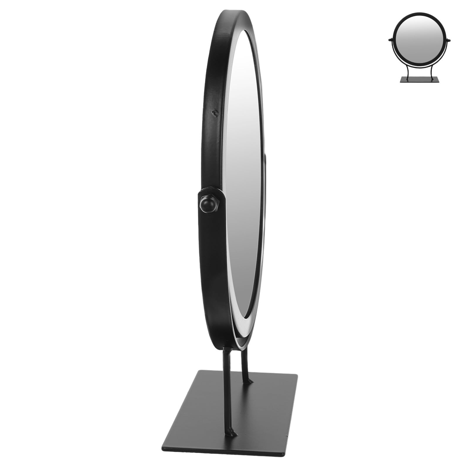 Miroir de maquillage de bureau en verre noir réutilisable pour coiffeuse