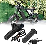 YIBEICO Upgraded Electronic Throttle Grips Handlebar with LED Display for Ridstar Q20, High-Precision Waterproof Throttle Grips with LED Battery Display for Electric Bicycle Scooter