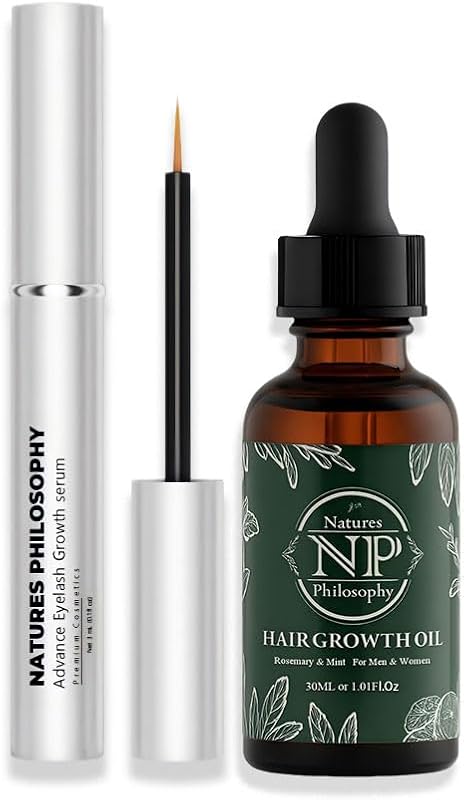 NP NATURES PHILOSOPHY Conjunto com óleo capilar de alecrim e menta e sérum para cílios e sobrancelhas