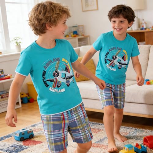 Image of Boy Shorts Sets Dinosaur Animal Print Shirt Summer Outfits Set 2pcs Casual Clothes
