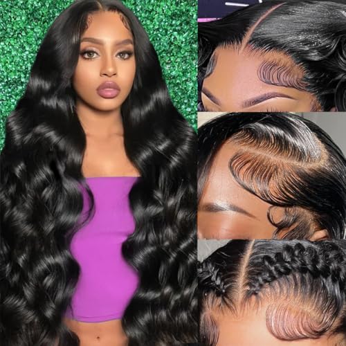 Smabuity 28 Inch 13x6 Body Wave Lace Front Wigs Pre Plucked HD...