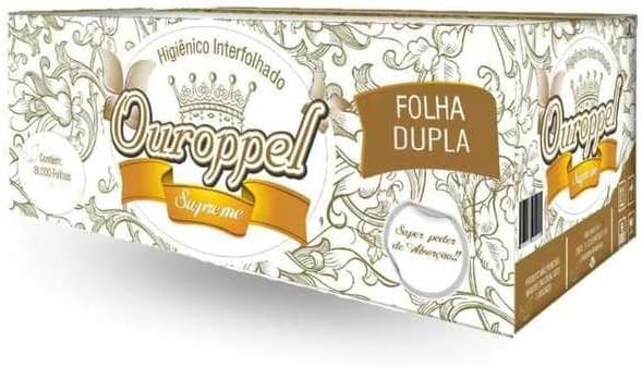 Papel Higiênico Folha Dupla Interfolhado Caixa com 8000 Folhas Ou...