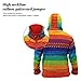 Shopoholic Fashion Men Tie Dye Rainbow Striped High Neck Woollen Winter Jacket, XXL