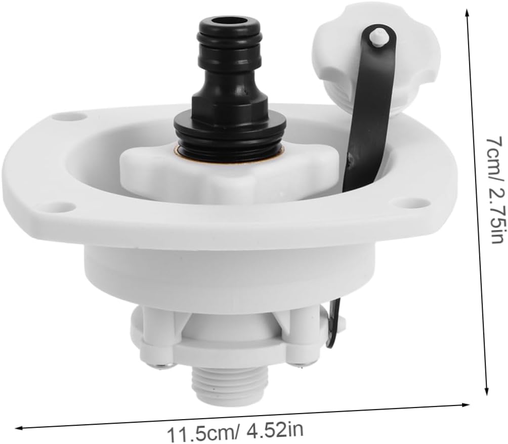 Mikinona 1set Rv Water Inlet Adapter Rotating Cap Material Water Fill Fitting for Rv and Boat Multifunctional Replacement Part for Efficient Inlet Use