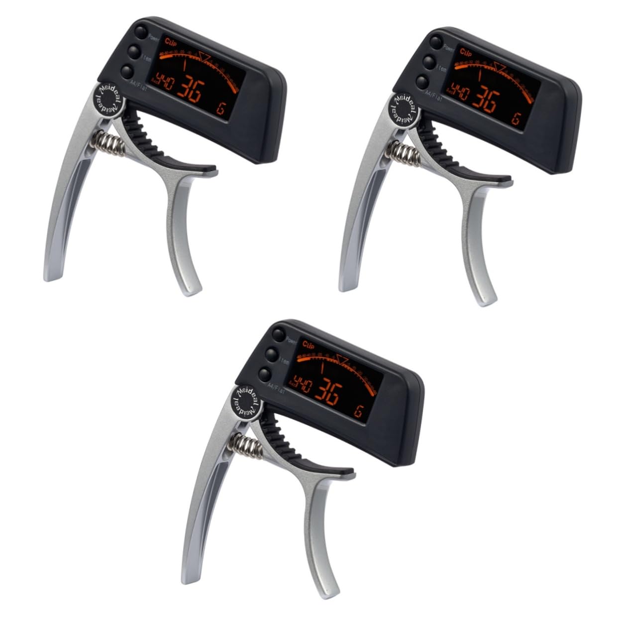 Abaodam 3pezzi Accordatore Elettronico Con Capo Per Chitarra Acustica e Basso Display Lcd Strumento Di Tuning Per Chitarra Ukulele e Banjo