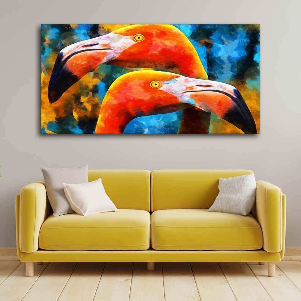 VIBECRAFTS Canvas Paintings for Living Room Drawing Room Flamingo Couple Canvas Wall Painting Fitted With Wooden Frame for Home | Office | Gift (PTVCH_2437) (B09RQQ4YF5) Amazon Price History, Amazon Price Tracker