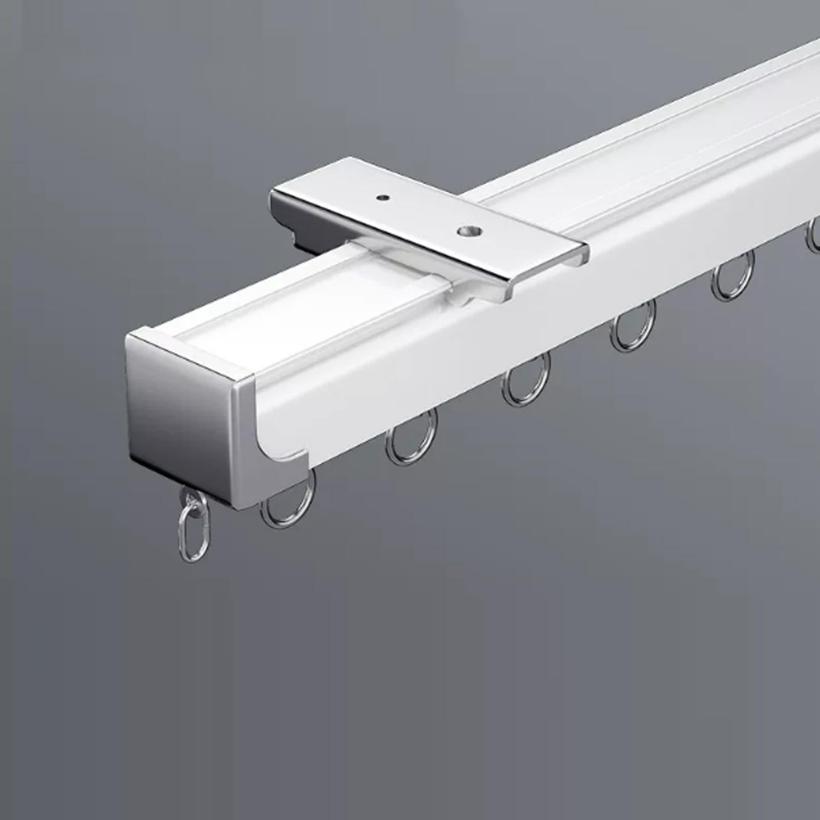 Binario per Tende in Alluminio a Soffitto o a Parete,per Camera da Letto (3.5m,White)