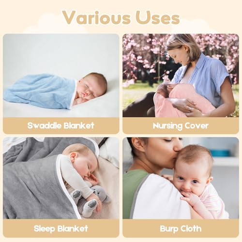 Unimade Hooded Towel For Newborns, 4 Pack Soft Coral Fleece Baby Bath Towels thumb #2