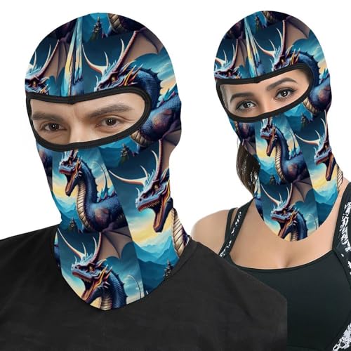 Pasamontañas para hombres y mujeres con diseño Roaring Dragon, máscara térmica para la cara contra el frío, para motos y esquí en invierno