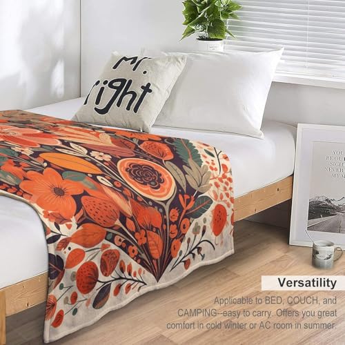 Couverture en micro polaire fleurie au toucher flanelle premium