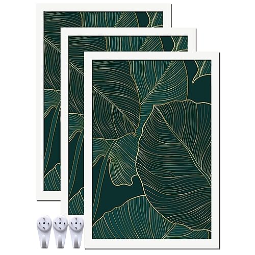 Image of keibiubu White Picture Frame Set of 3, 16x24 Picture Frame for Photo Poster Canvas Certificate Document Display Horizontally or Vertically High Transparent Wall Gallery(Size 16 x 24 inches)