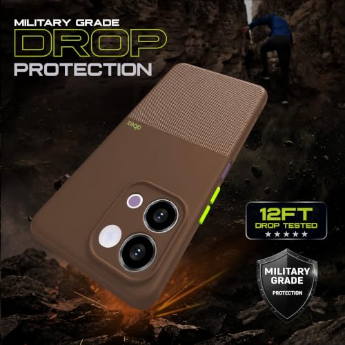 Image of AIBEX Premium Back Cover Case Compatible for Motorola Edge 70 Fusion 5G | Scratch & Drop Tested Shockproof Matte Texture Case with Soft Microfibre Lining | Slim Fit Cover with Anti-Scratch - Brown