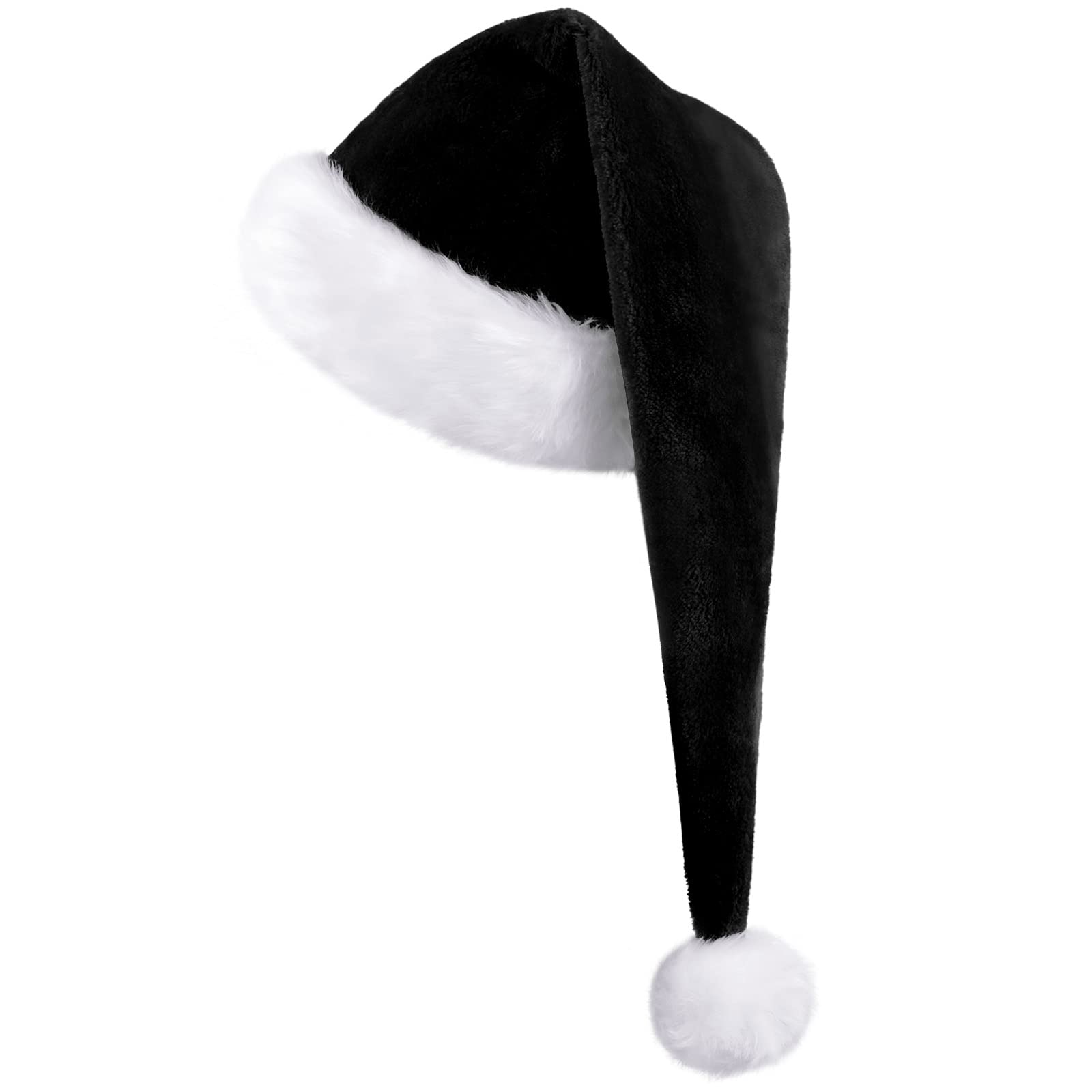 KONVINIT Cappello Natale,Cappello Babbo Natale Adulti,Cappello Babbo Natale Lungo,Cappello Babbo Natale Peluche per uomo e donna