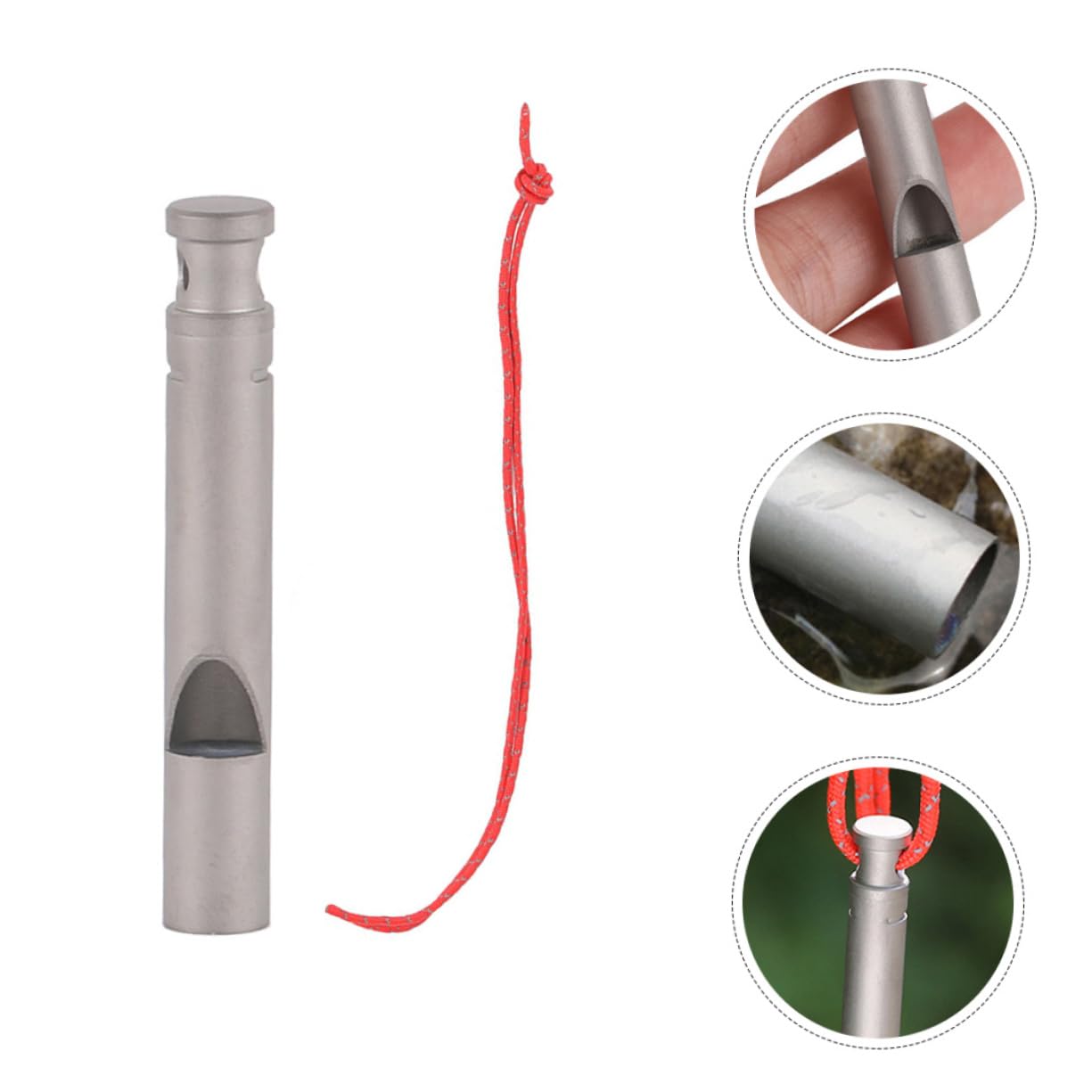 UPKOCH Titanpfeife Pfeifen Mit Lanyard Notfall Pfeifen Wandern Party Sportpfeife Mit Lanyard Sport & Freizeit Notpfeife Tragbare Campingpfeife Wanderzubehör Silver
