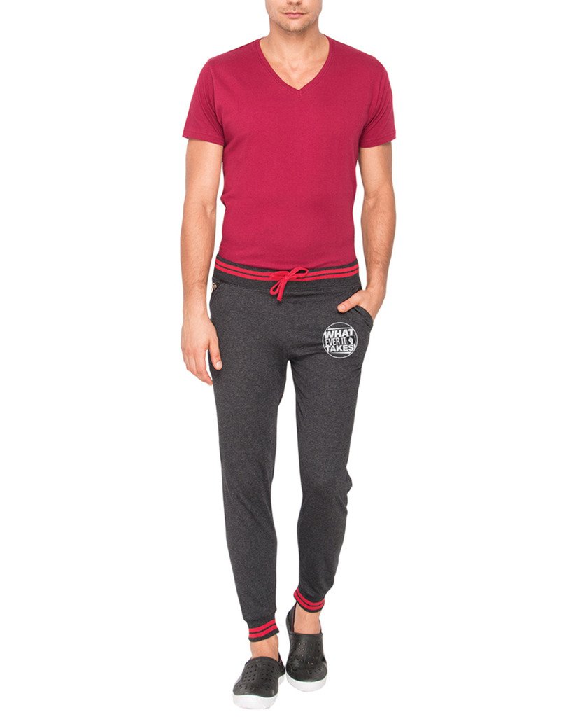 Campus Sutra Men Printed Track Pant Gray