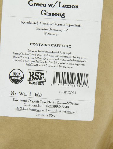 Davidson'S 6413 Tea Bulk, Green With Lemon Ginseng thumb #6