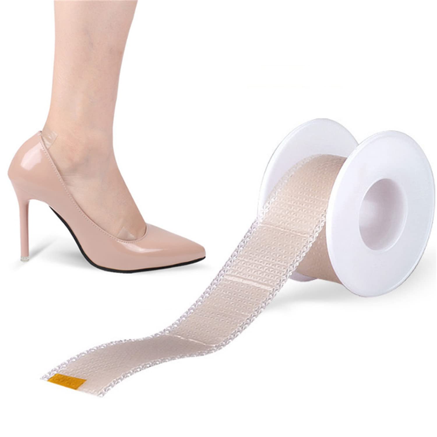 MAKINGTECHeel Sticker Silicone Gel Tape Protector, Blister Prevention Bandaids for Feet, Hand Foot Bandage for Calluses Tender Spots Shoe Friction (39.37 inch), Light Yellow