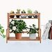 Ufine 2 Tier Bamboo Spice Rack Organizer Kitchen Countertop Storage Shelf Free Standing Holder Under Cabinet Bathroom for Various Bottles, Jars, Space Saving