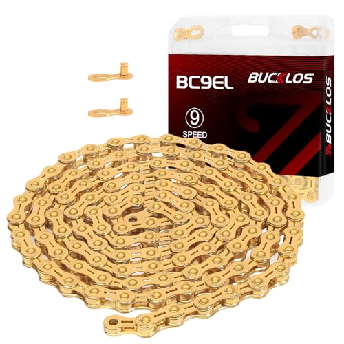 BUCKLOS 8/9/10/11/12 Speed Bike Chain for Shimano SRAM, Silver/Gold