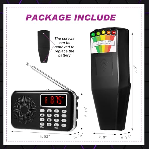 Image of Relaxweex 2pcs Ghost Hunting Equipment Kit Include 1 Pcs LED EMF Meter Magnetic Field Ghost Hunting and 1 Pcs Ghost Radio Ghost Hunting Device for Electromagnetic Paranormal Investigations