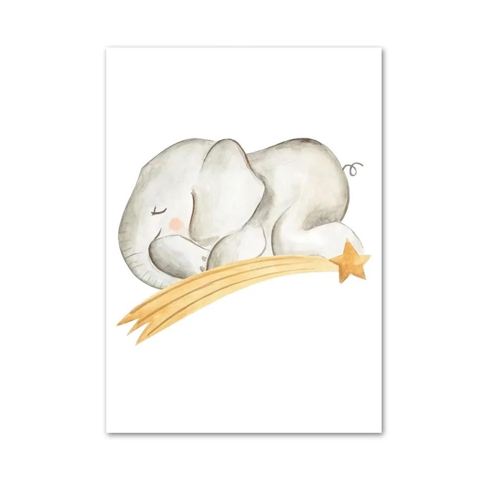 Xenite D Wall Art Canvas Prints Giraffe Raccoon Panda Sloth Wall Art Posters No Frame Prints Clou Moon Canvas Pictures Baby Kids Room Home Ecor(,50X70cm)