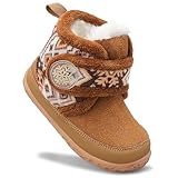 Scurtain Toddler Fur Boots Boy Girl Warm Winter Boots Toddler Fuzzy House Slippers Fall Bedroom Sock Shoes Brown Size 6.5-7 Toddler