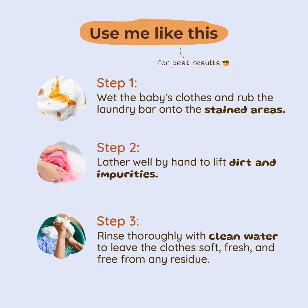 ROOT and SOIL Baby Laundry Washing Bar - Unscented 100G (from 0+ Months) - Pack of 4 | All Natural Ingredients | No Added Bleach | No added Detergents | No Added Fragrances 2
