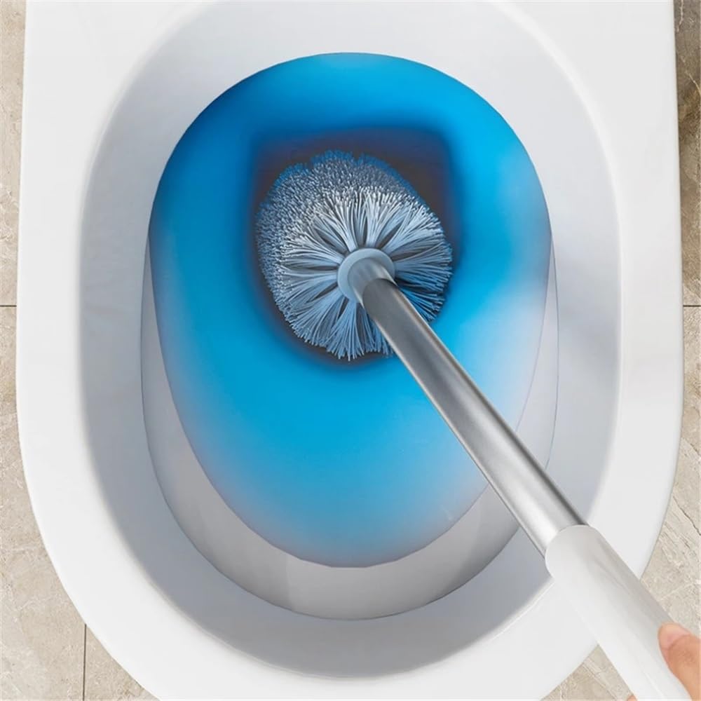 Scopino per WC salvaspazio a Parete con Supporto, detergente per Il Bagno con Manico Lungo antigoccia, Accessori Essenziali per la Ciotola per Piccoli spazi