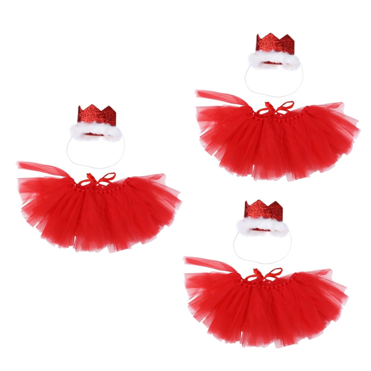 Costume jupe tutu chiot et chien : cadeau idéal de 6 fournitures de fête rouges