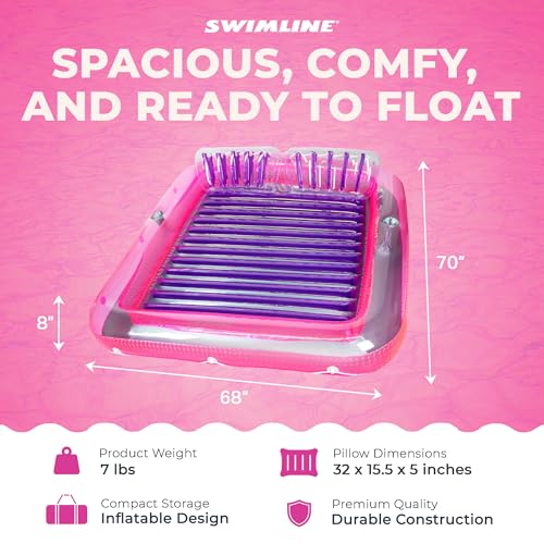 Swimline Original/XL Suntan Tub Outdoor Cushioned Lounge Float Combo Blue/Purple