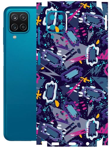 Image of AtOdds - Full Body Back Screen Guard Protector Film - Lamination Wrap Skin Sticker Compatible with Samsung Galaxy A12 | Scratchproof Matte Finish (Abstract)