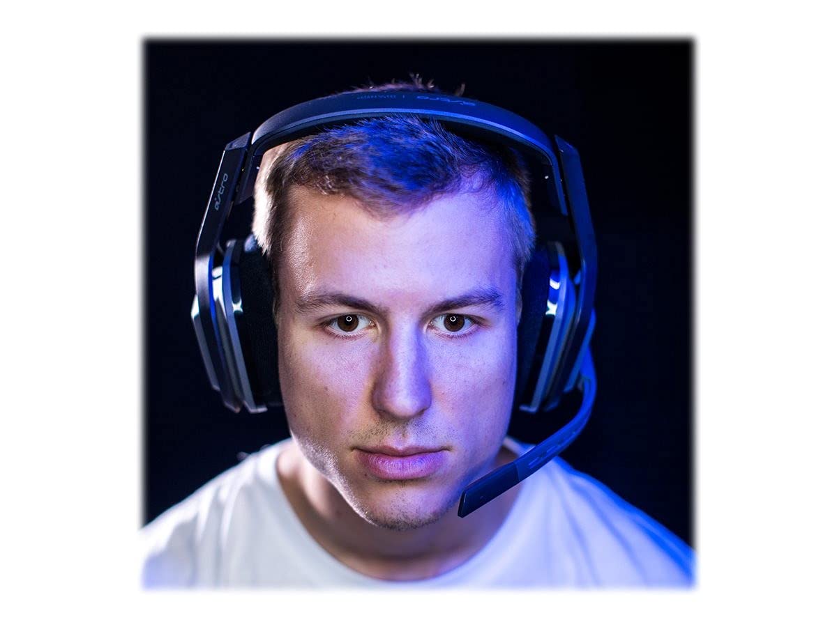 ASTRO Gaming A20 Casque sans Fil 2ème Génération, Léger et Résistant, Microphone avec Fonction de Sourdine Flip-up, Batterie +15h, Portée de 15m, PS5, PS4, PC, Mac - Blanc/Bleu